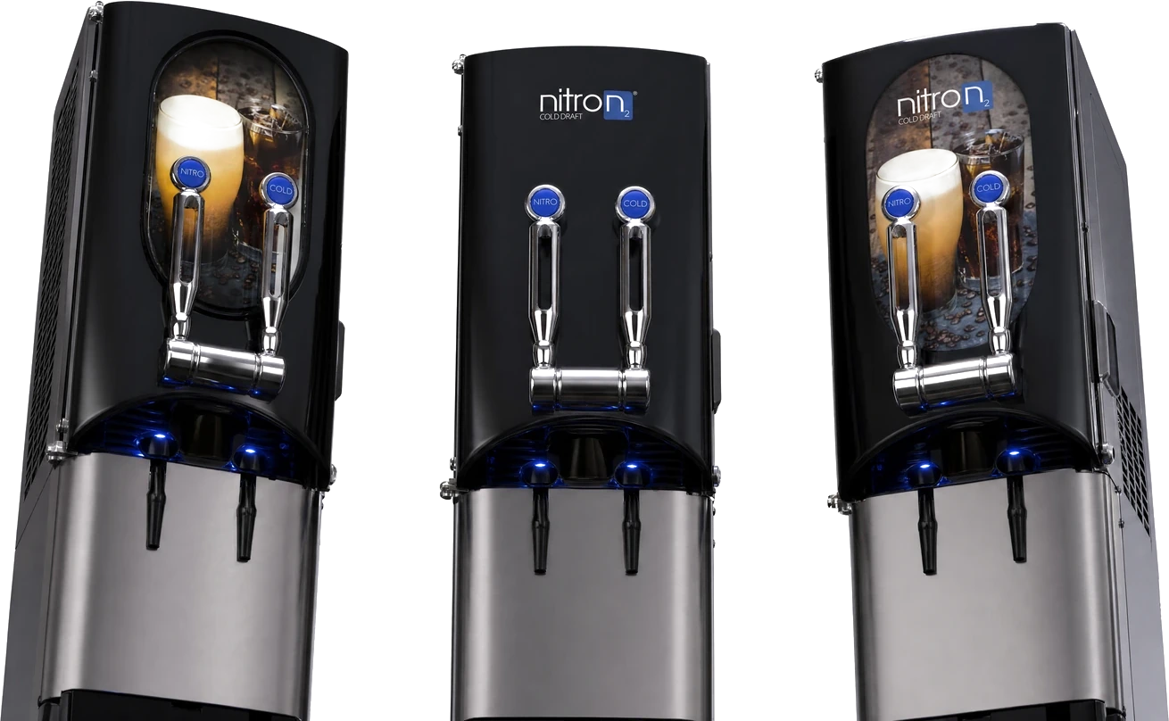 Three Nitron cold draft dispensers, with nitro and cold taps.