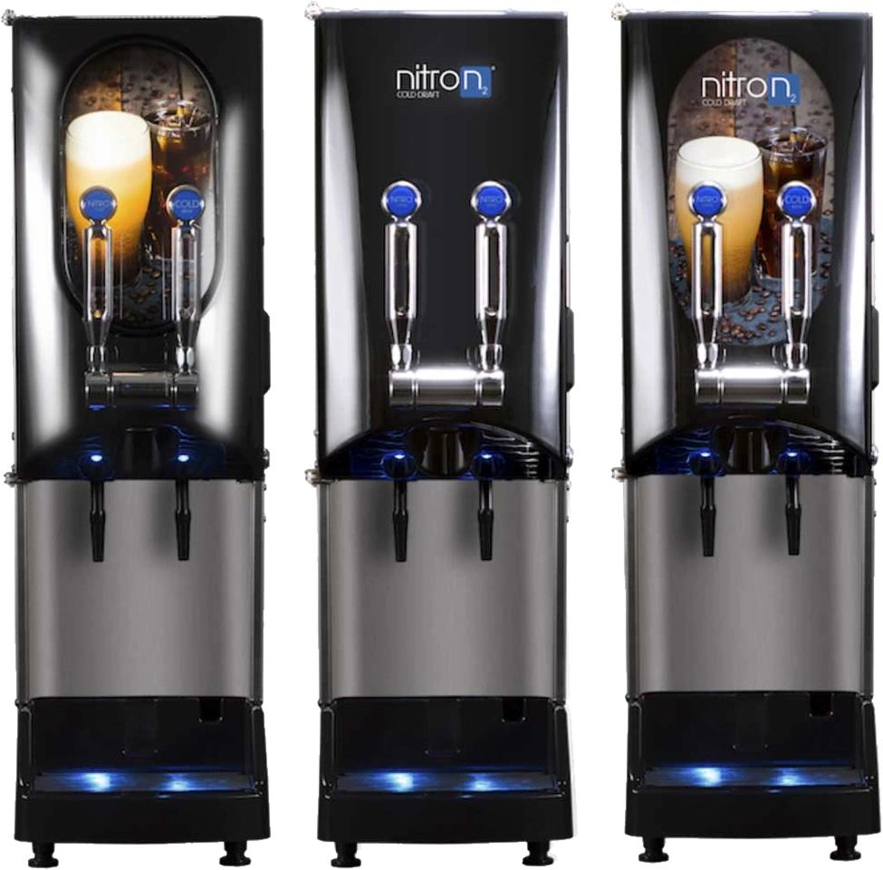 Three Nitron countertop dispensers seen head on.